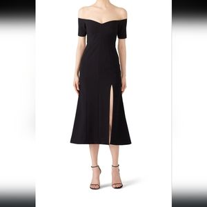 Jill Stuart Midi tailor black dress Sz 6